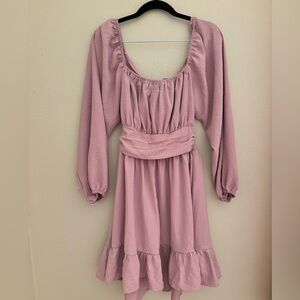 Purple Long Sleeve Dress